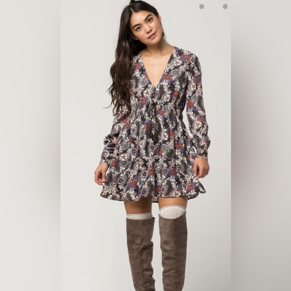 Free People Stealing Fire Floral Gauze Mini Dress | Size Small | Boho Style - Picture 2 of 15